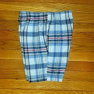 Boys size medium / 8 red white and blue plaid shorts.